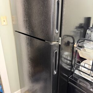 Black Refrigerator with Top Freezer